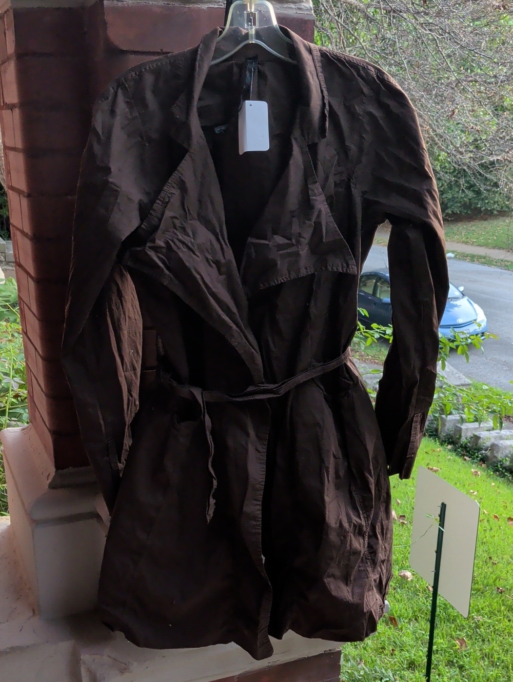 Women’s Brown Belted Lightweight Trench Dress Coat